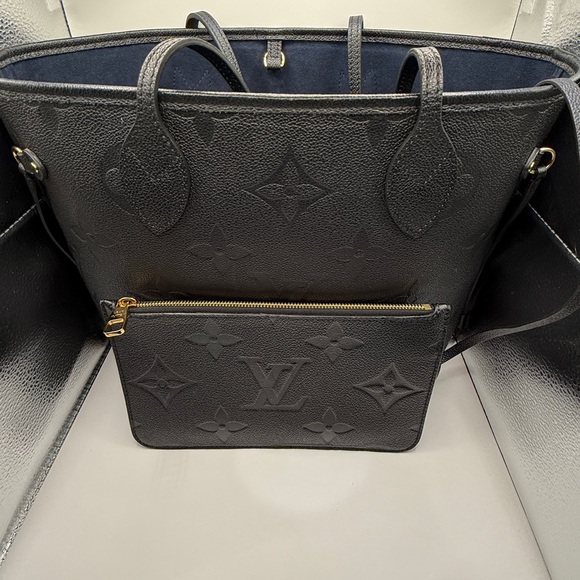 Louis Vuitton Black Embossed Monogram Leather Tote with Zip Pouch - Picture 6 of 6